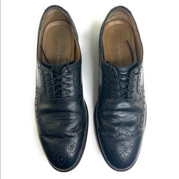 Johnston & Murphy Lace Up Brouged Derby Black - Picture 3 of 7